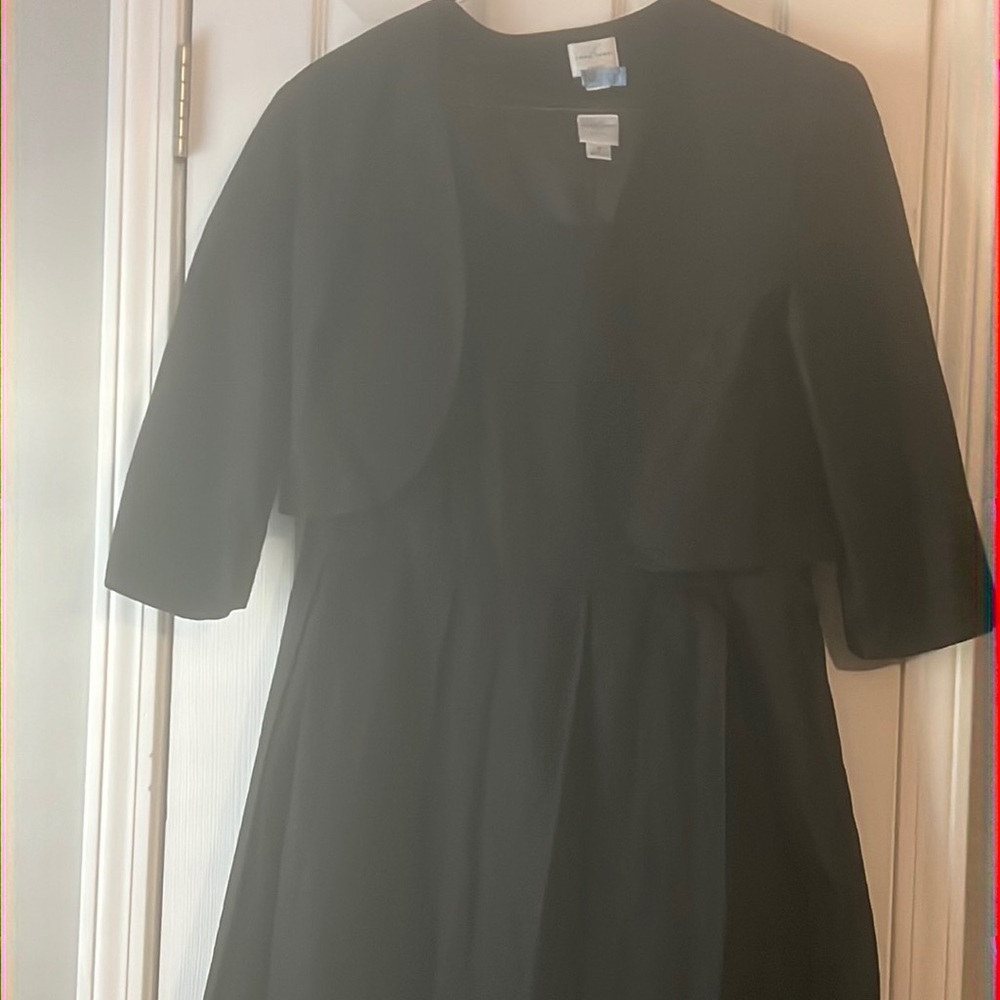 Classic Black Women's Dress with Matching Jacket